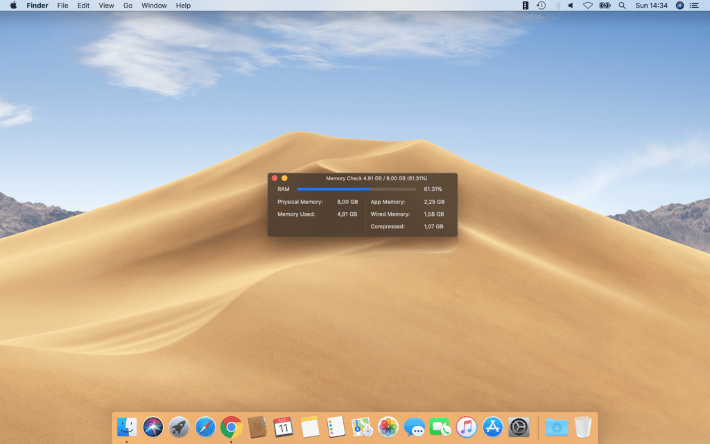 Memory Check Mac app - Monitor your current memory usage