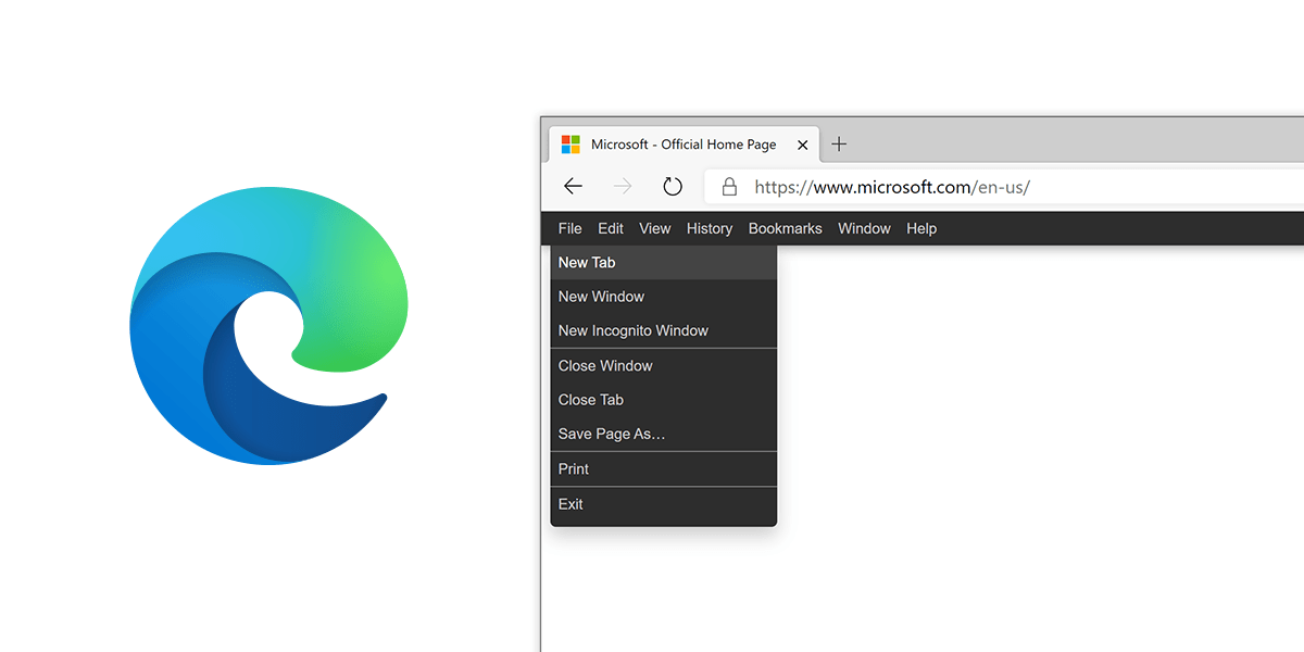 Microsoft Edge logo with the Proper Menubar browser extension