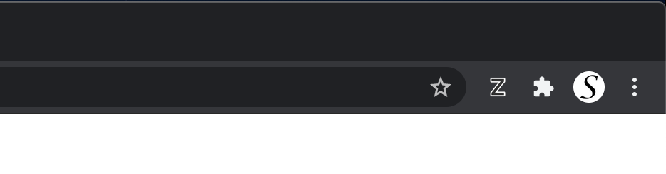 Zoom Chrome extension Z icon with a white border when using Dark Mode