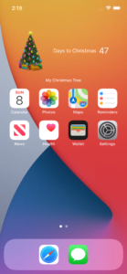 Christmas Tree widget on your iOS14 home screen