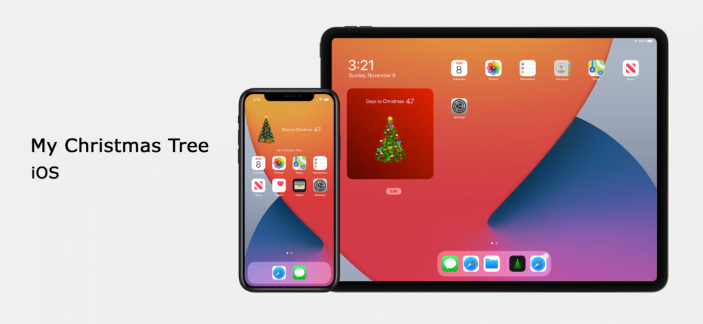 My Christmas Tree app for iOS 14 with the new Christmas Tree widget on your home screen