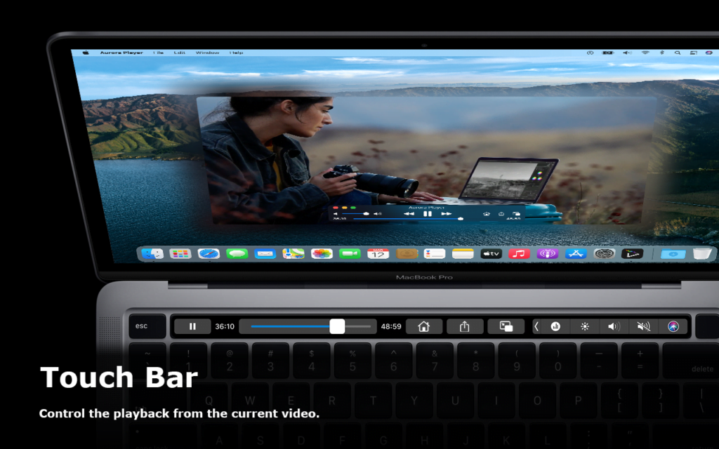 Touch Bar support on the Aurora Player Mac app