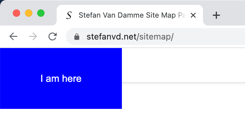 The blue rectangle that is only visible on the top right on the Stefan vd website