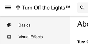 Light Mode with a gray lamp button for a Chrome extension Manifest V3