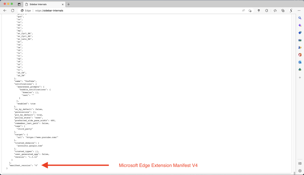 Microsoft Edge Extension Manifest V4