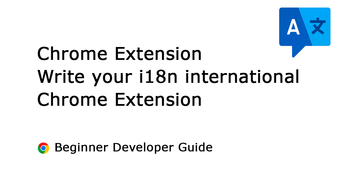 Internationalization i18n Chrome extension