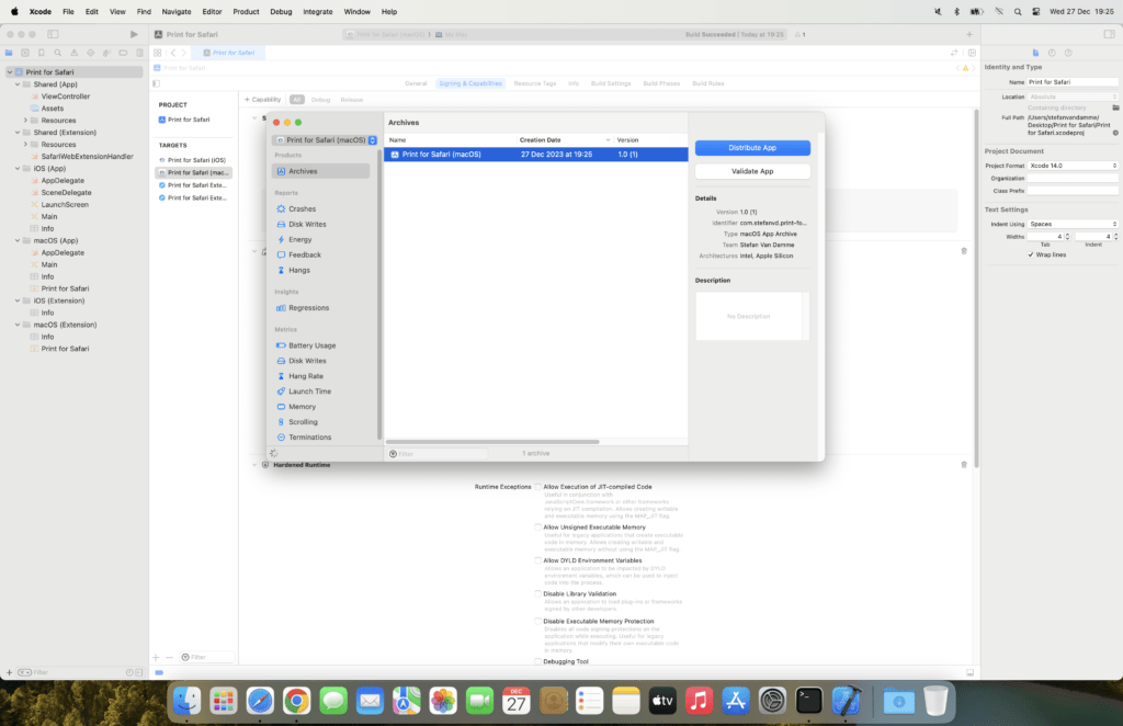 Distribute your Safari Extension Manifest V3