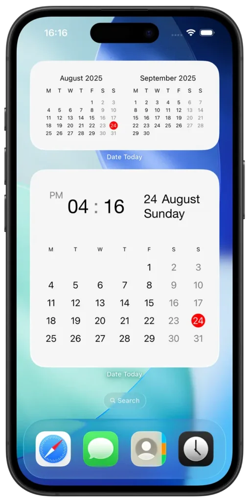 iOS Double Calendar Widget