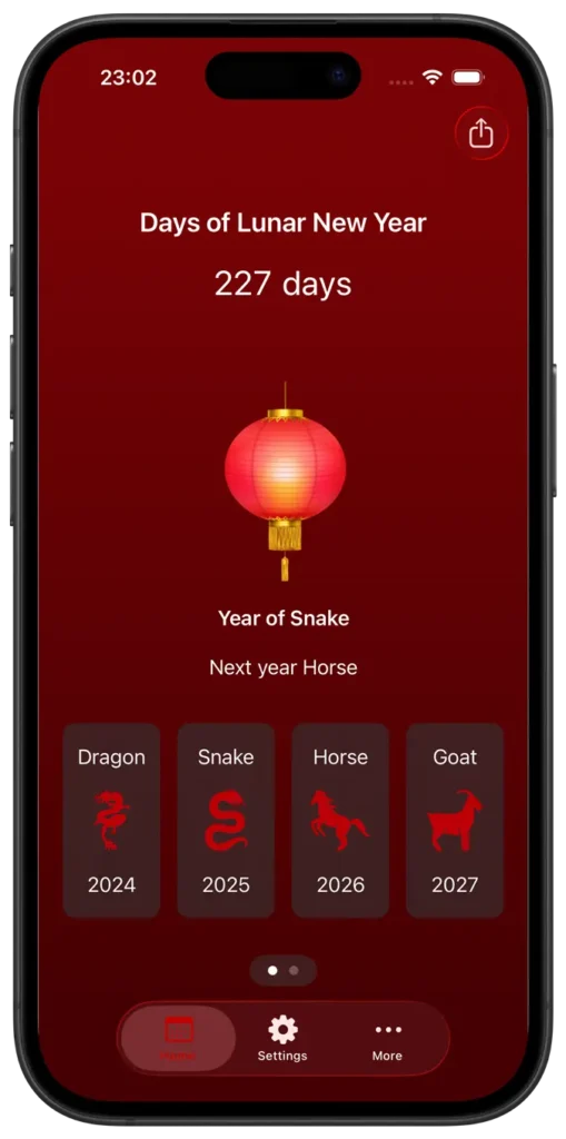 Countdown to Lunar New Year iOS Widget