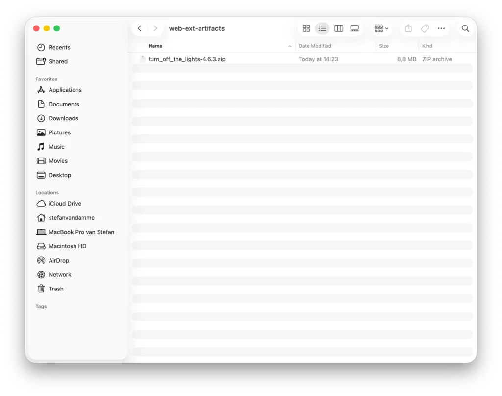 Build extension ZIP file