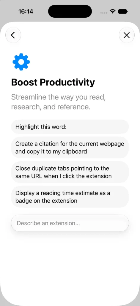 Safari extension Boost Productivity