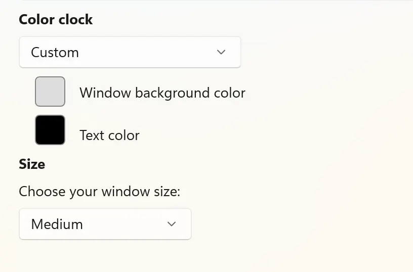 Atomic Clock customize background and text color