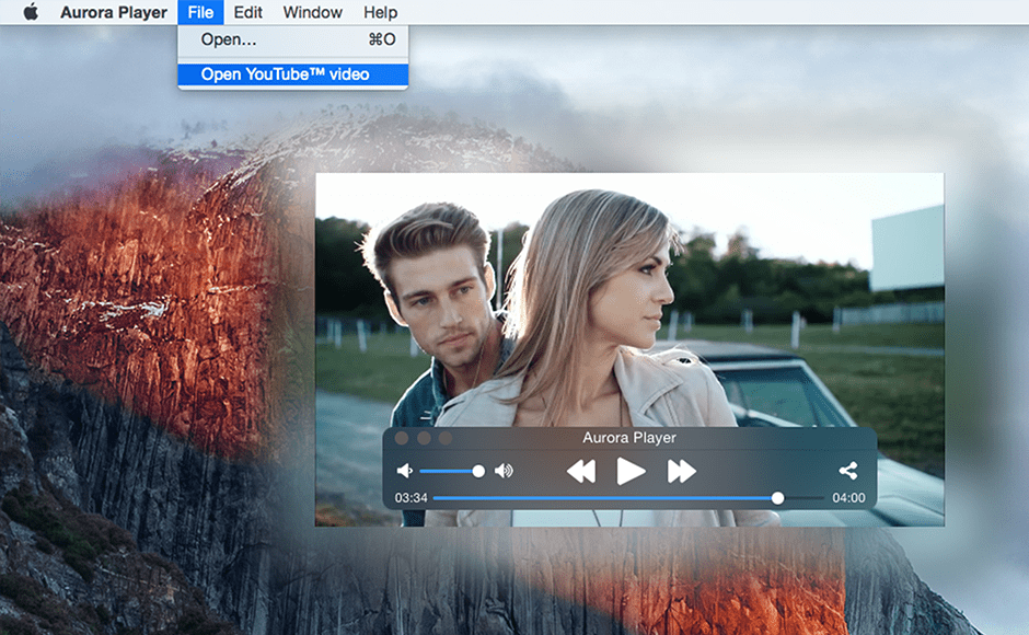 Aurora Player best video player on Mac open file dialog