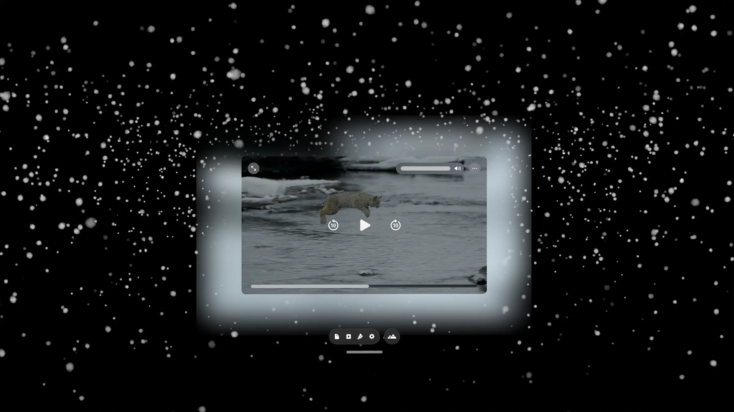 Realistic snowfall Immersive Space