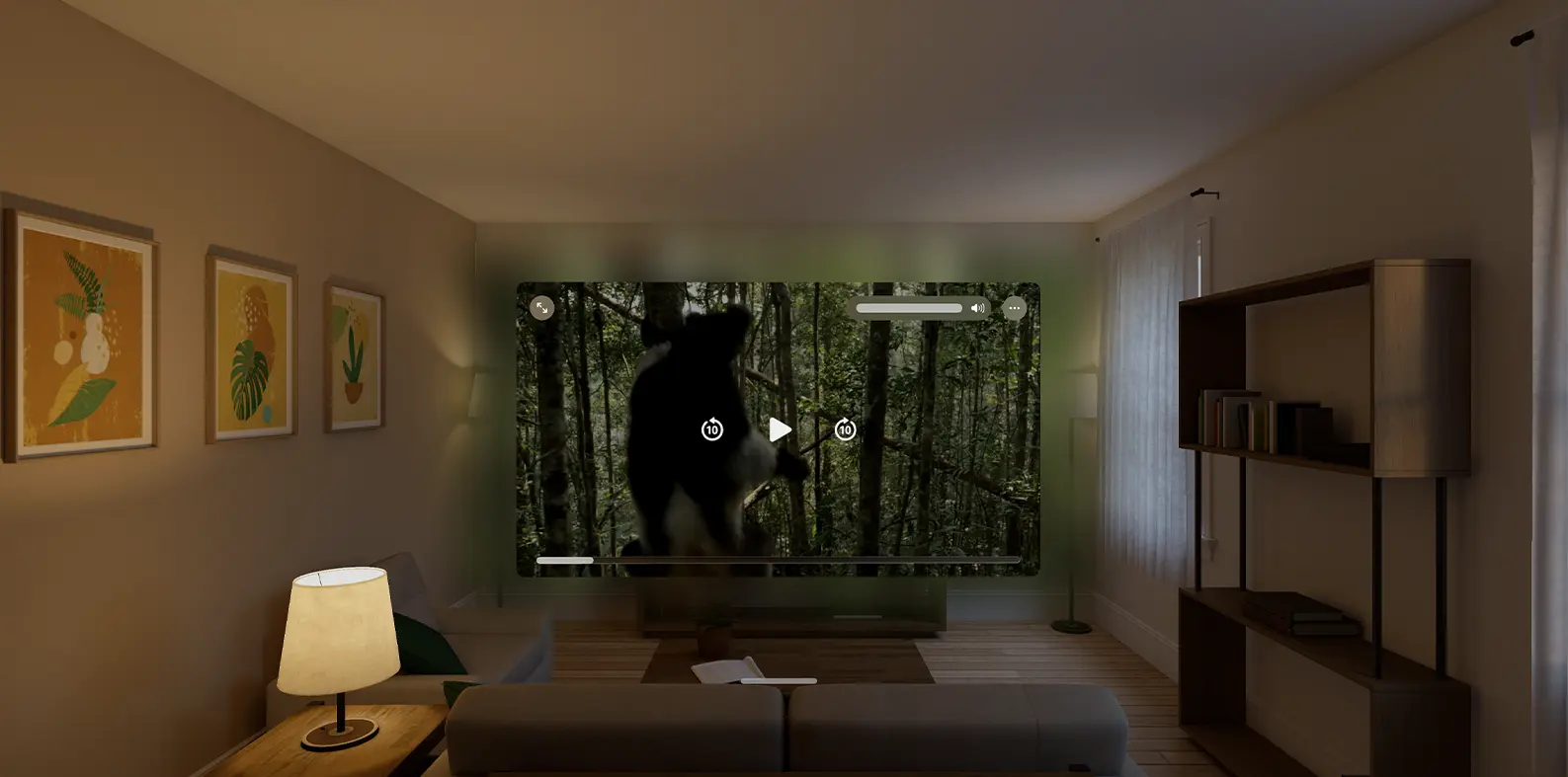 Aurora Player app on Apple Vision Pro device