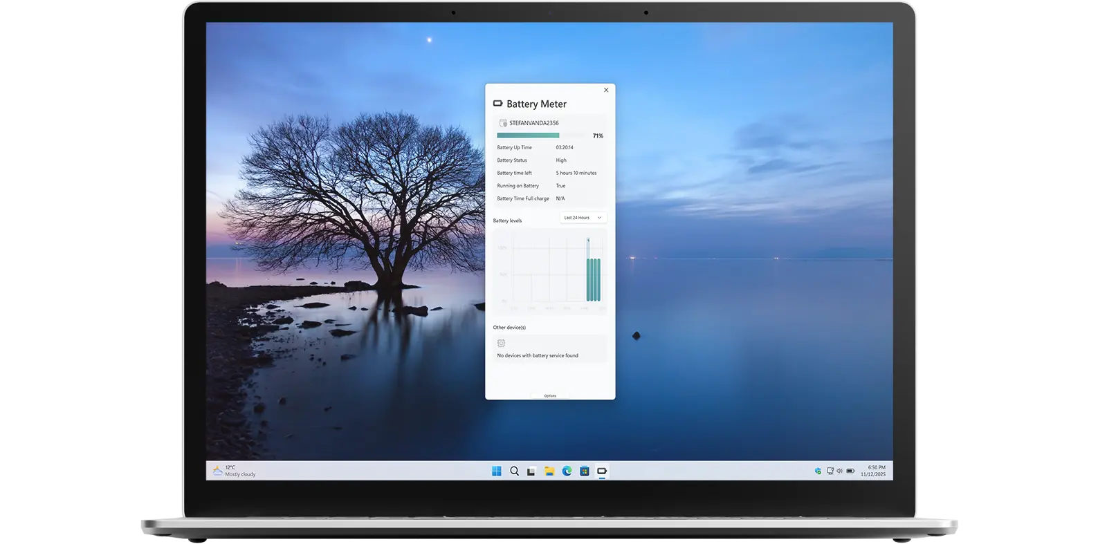 Battery Meter app on all devices