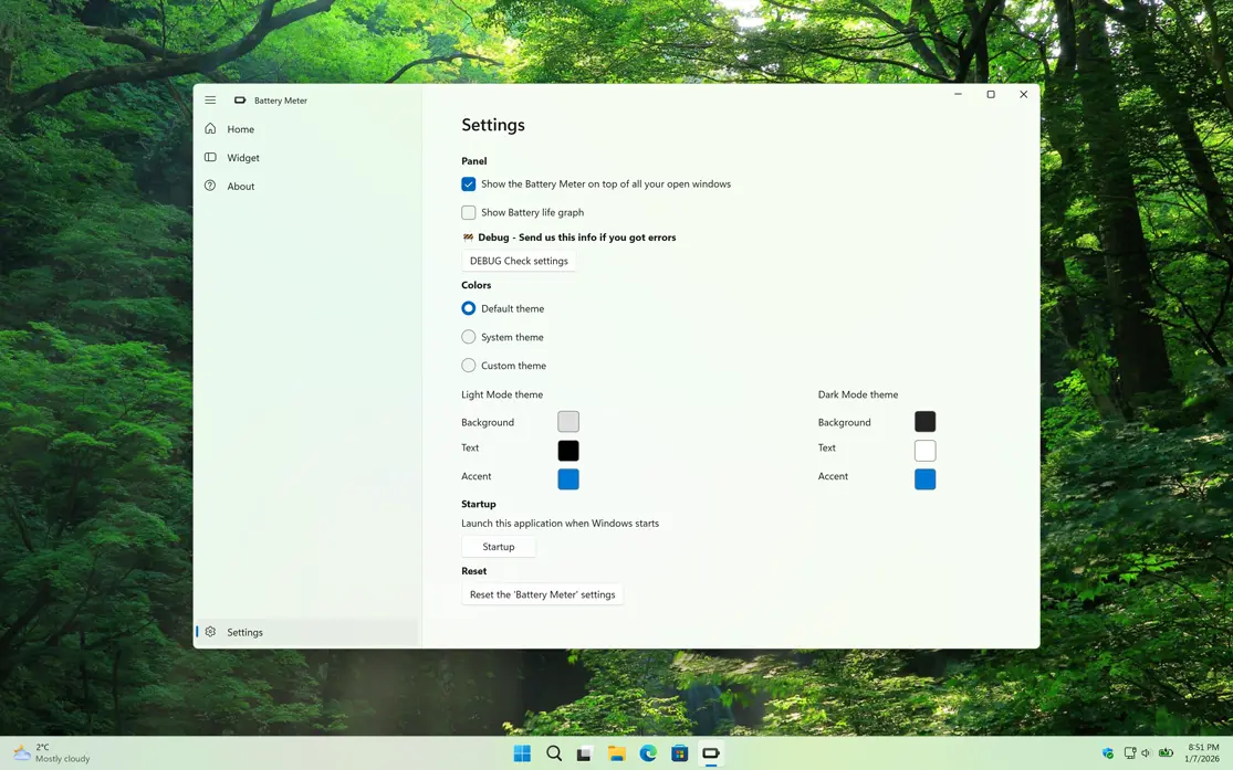 Customize the experience of the Battery Meter app
