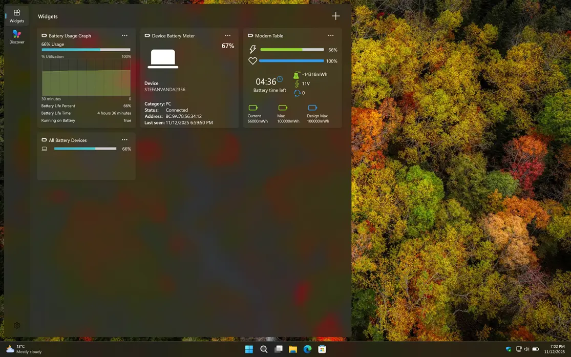 Support Dark Mode version for the Windows 11 widget