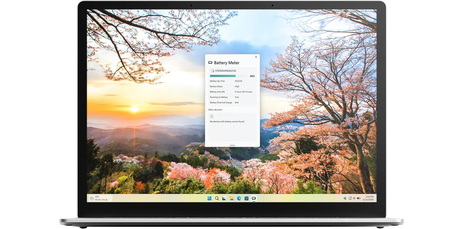 Battery Meter app on all devices