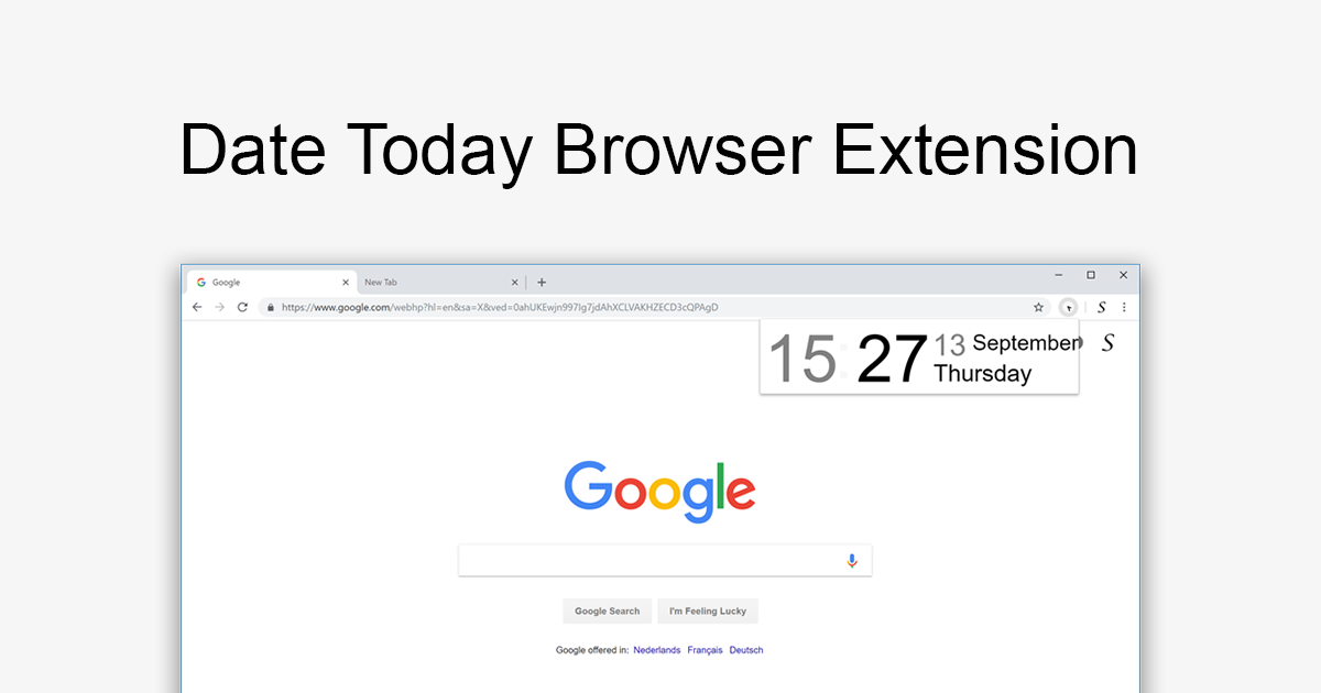 Date Today Browser Extension Show current time and date