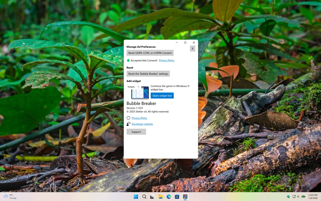 Customize the experience of the Bubble Breaker game