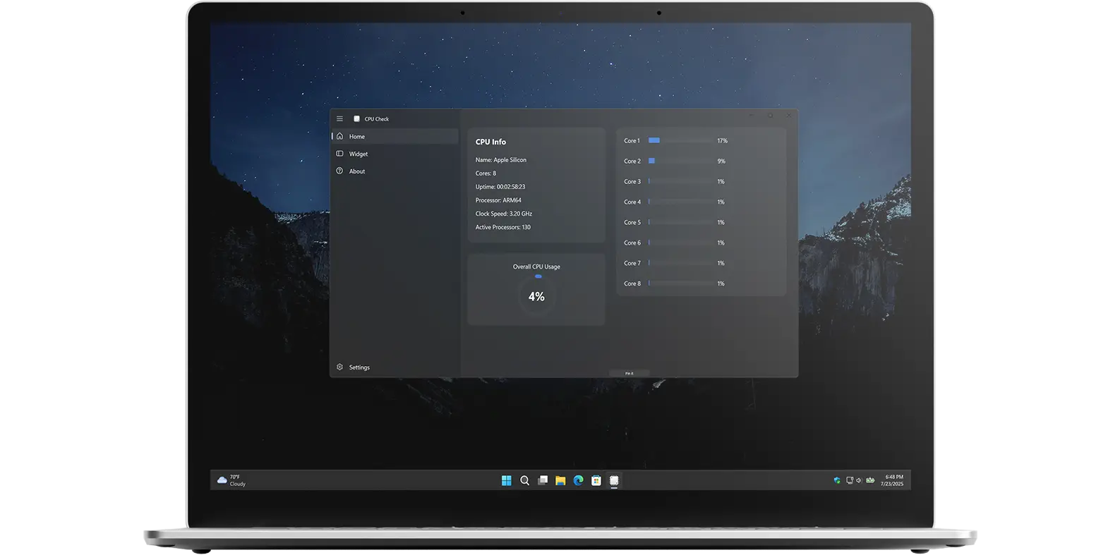 CPU Check app on Windows 11