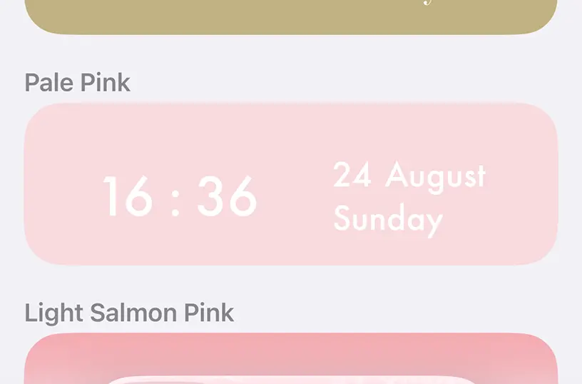 Date Today widget themes
