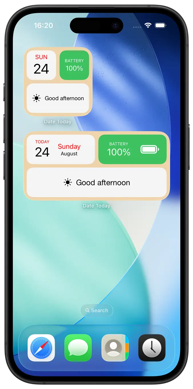 Date Today greating widget