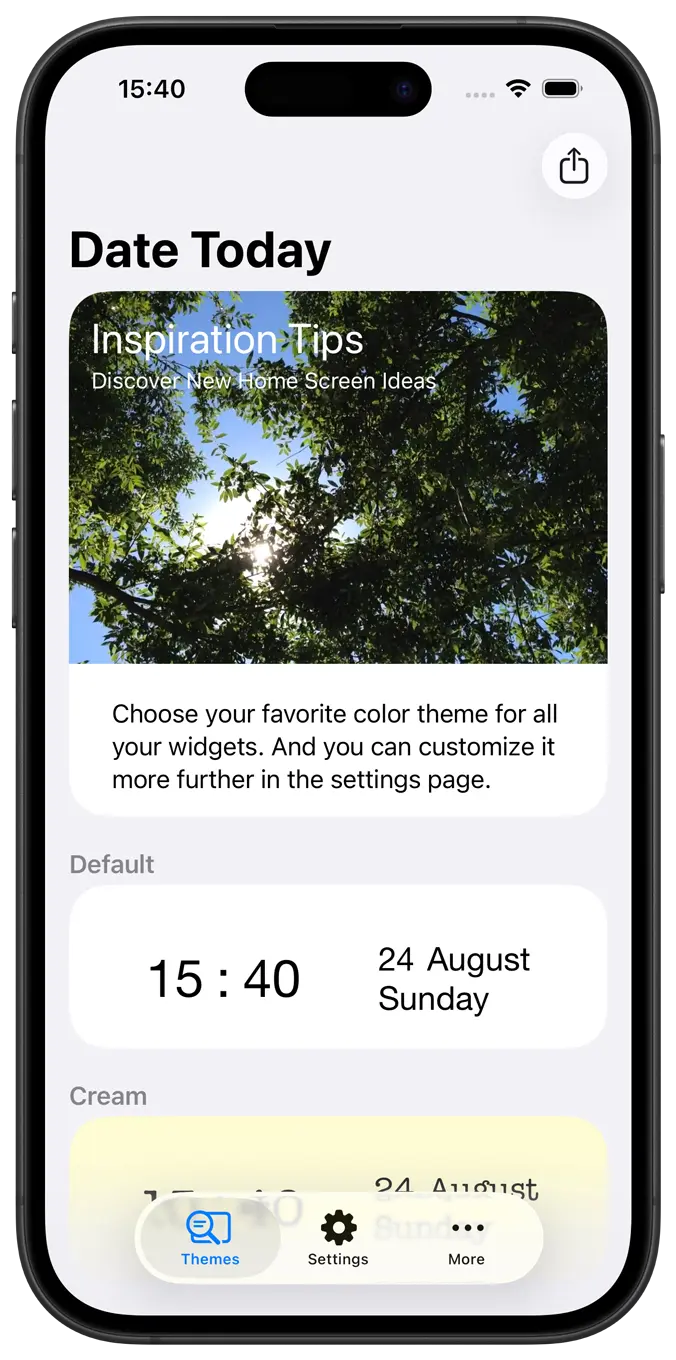 Date Today iPhone home page