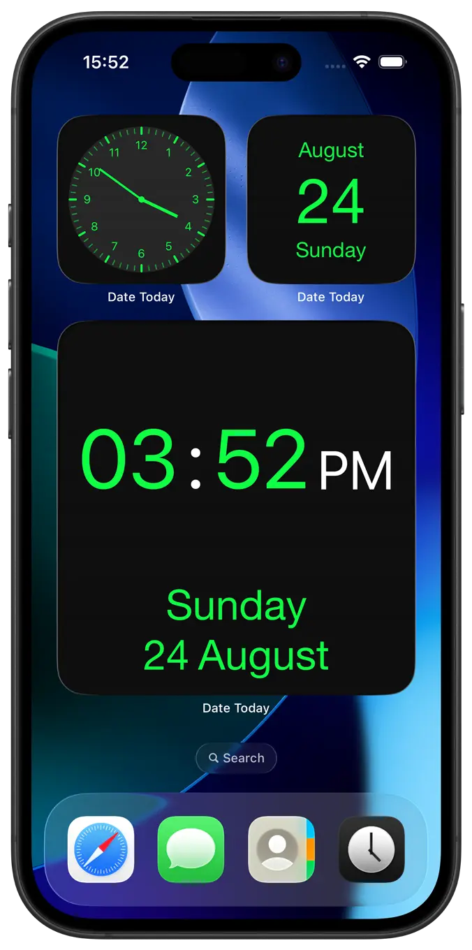 Date Today Dark Mode widgets