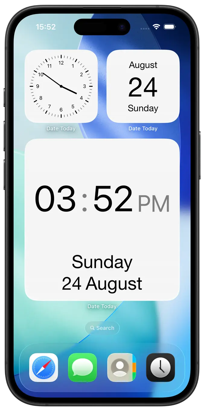 Date Today Light Mode widgets