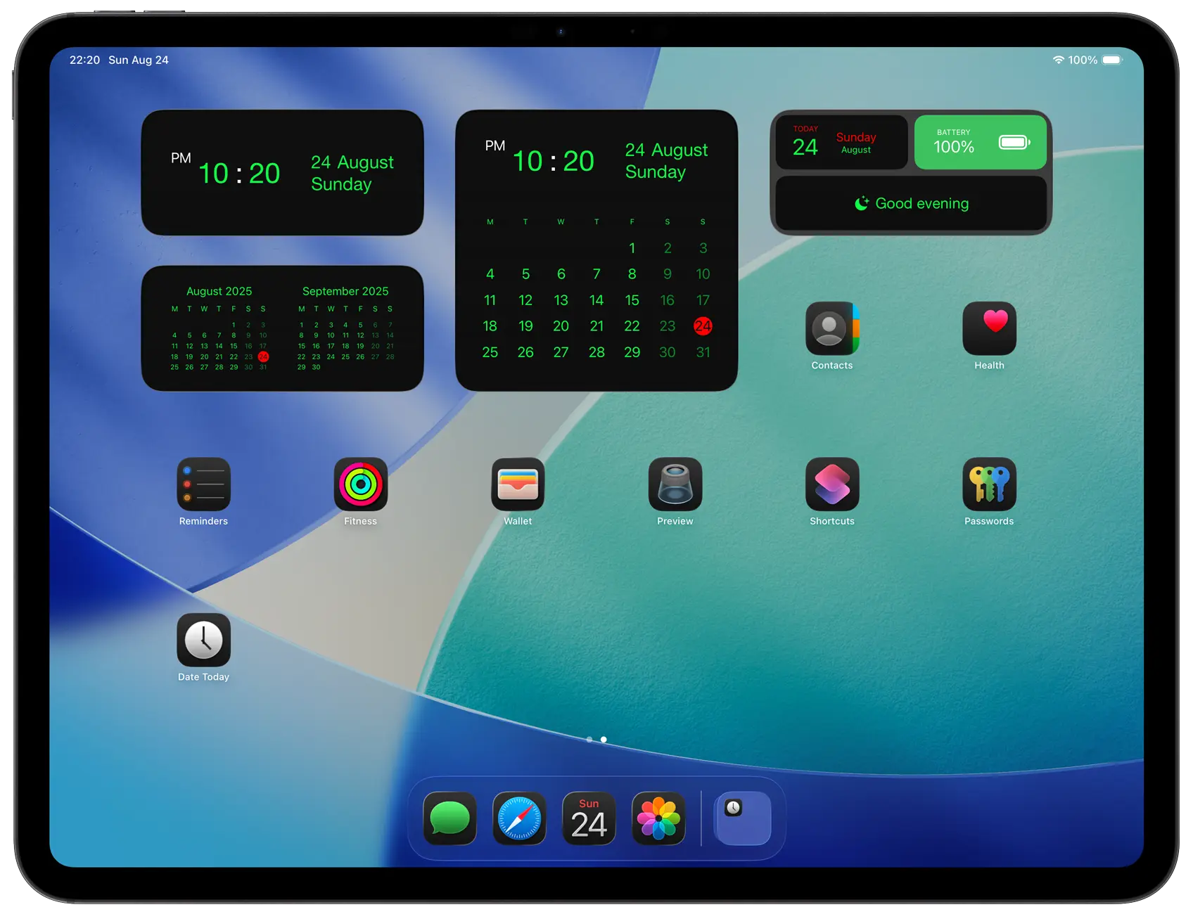 Date Today Dark Mode widgets