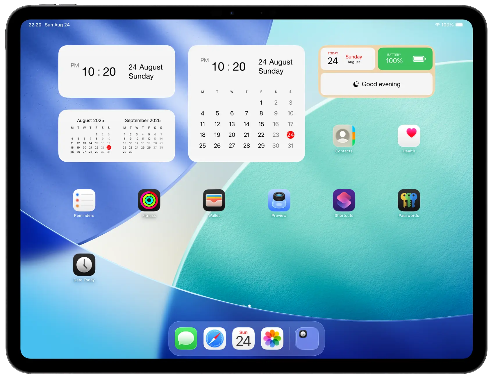 Date Today Light Mode widgets