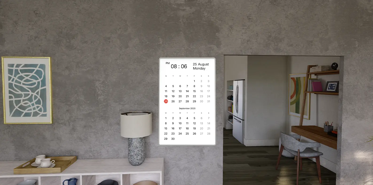 Paper month calendar widget poster
