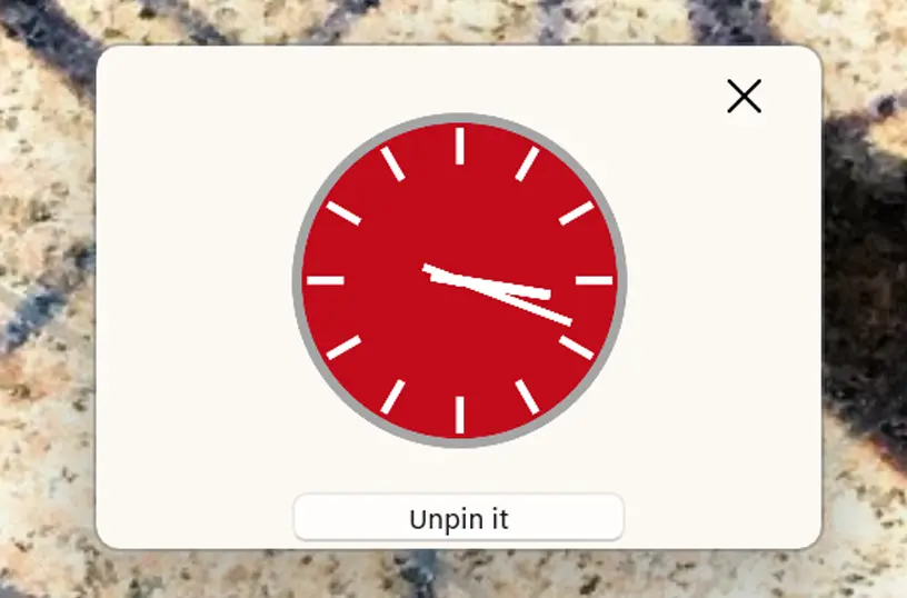 Analog clock window
