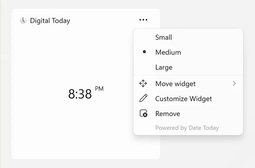 Customize your Windows 11 widget size