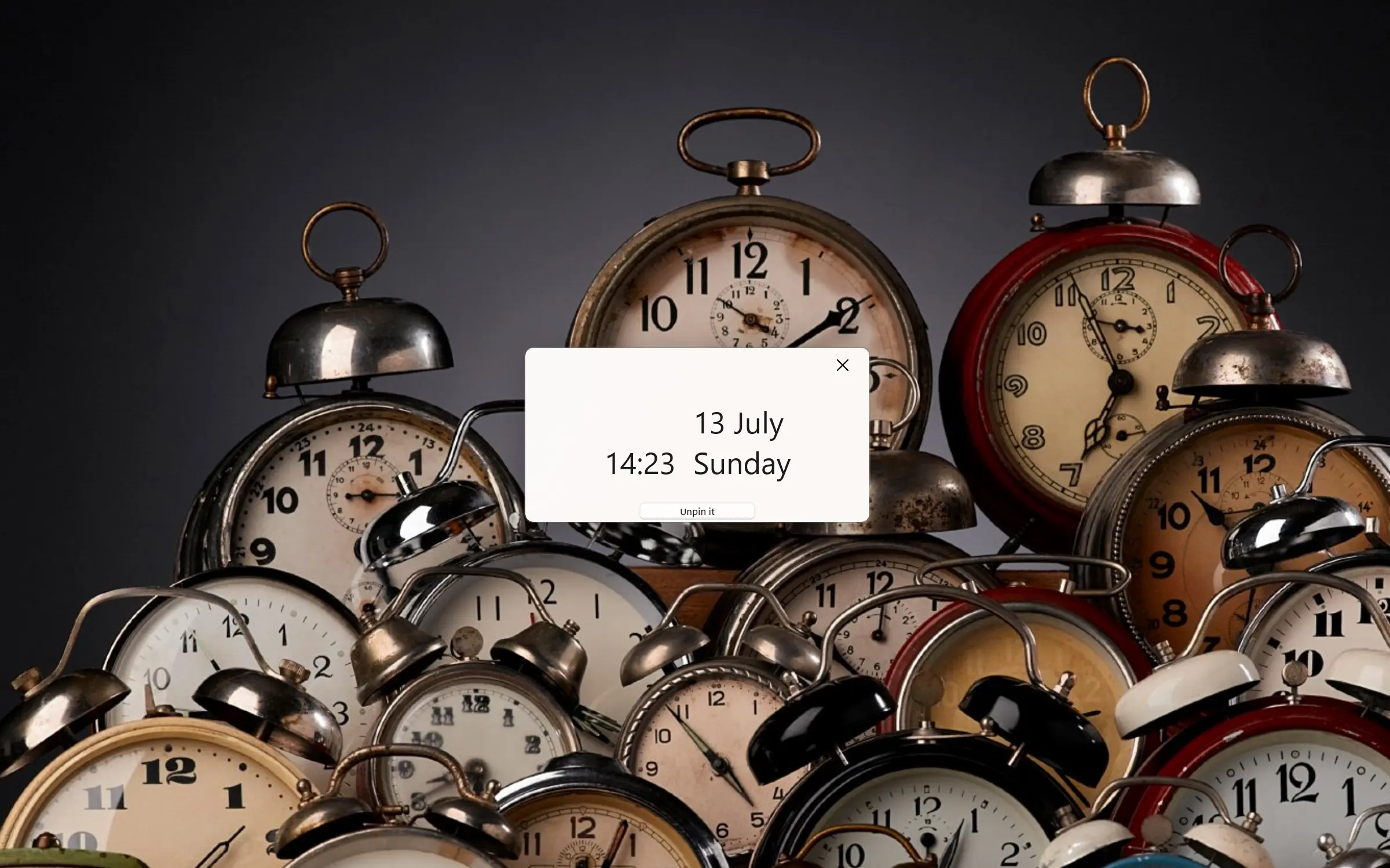 Pinned Date Today Windows app