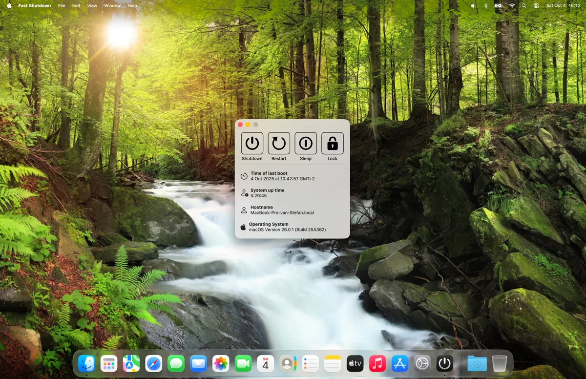 Fast Shutdown with the option to see the detail view