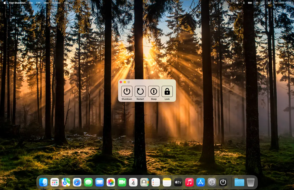Pinned Fast Shutdown Windows app