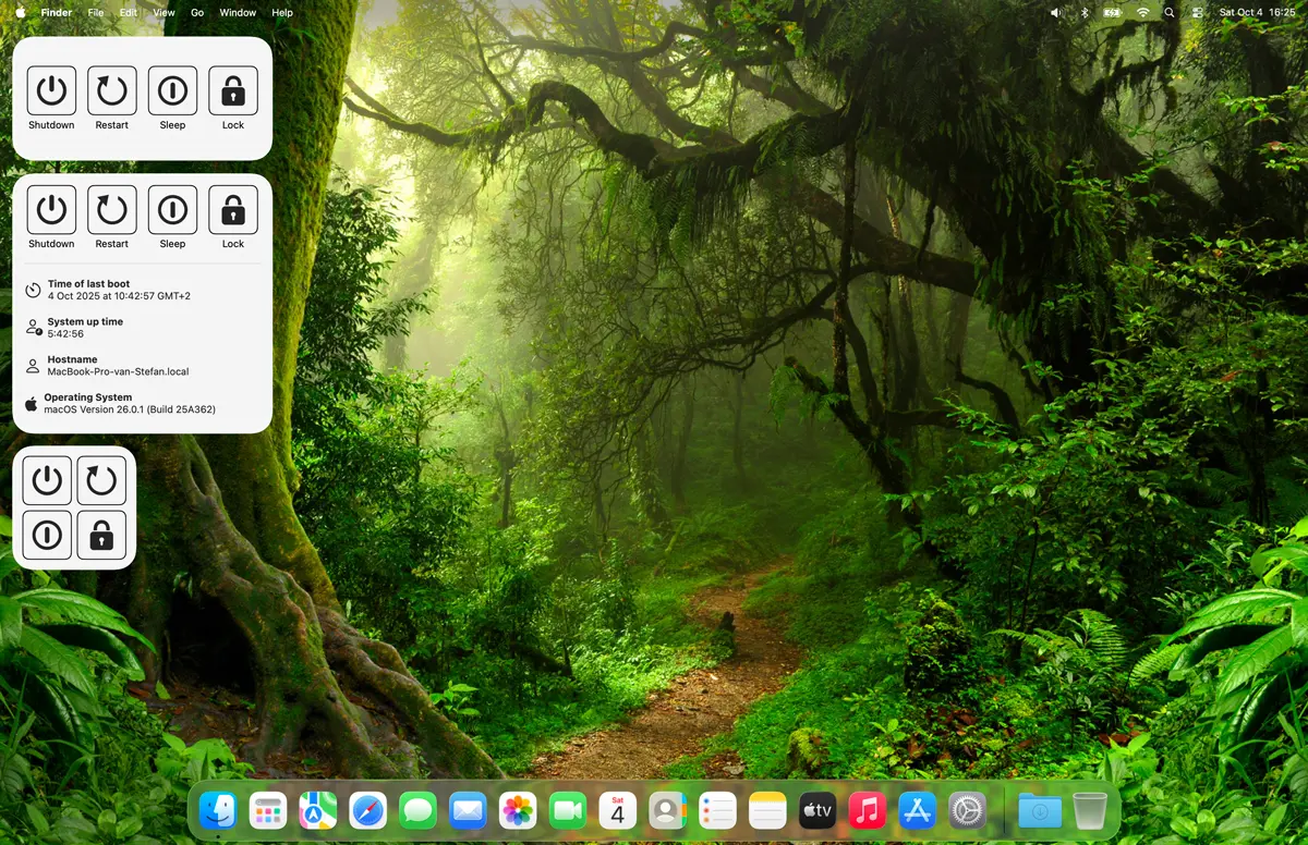 Fast Shutdown light mode widget