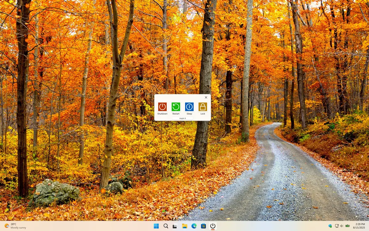 Fast Shutdown with the colorful button themes