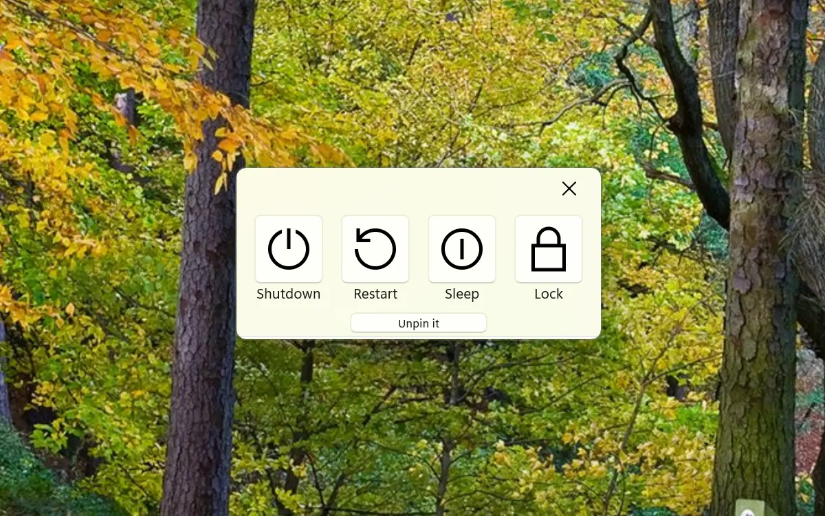 Pinned Date Today Windows app