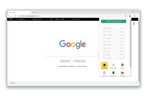 Finance Toolbar Browser Extension
