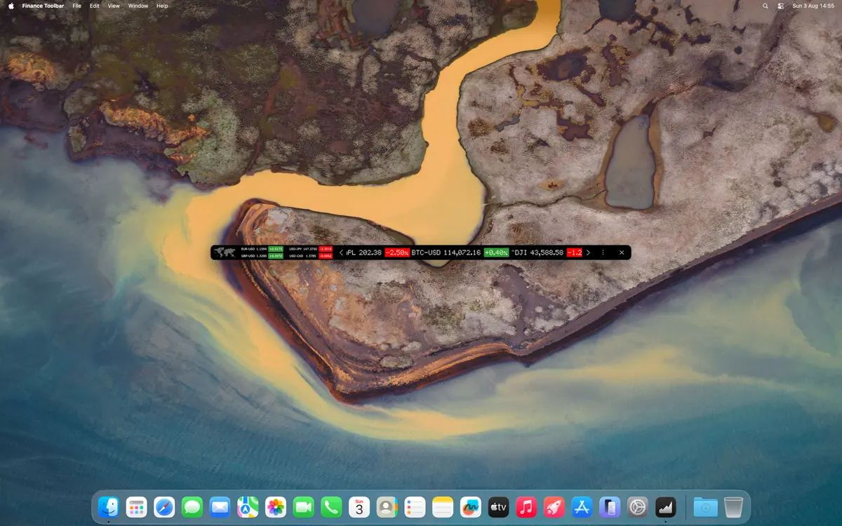 Finance Toolbar horizontal bar