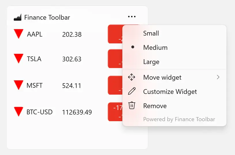 Customize your Windows 11 widget size