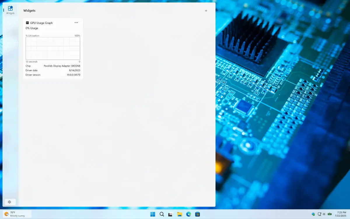 GPU Check Windows 11 Widget Light Mode