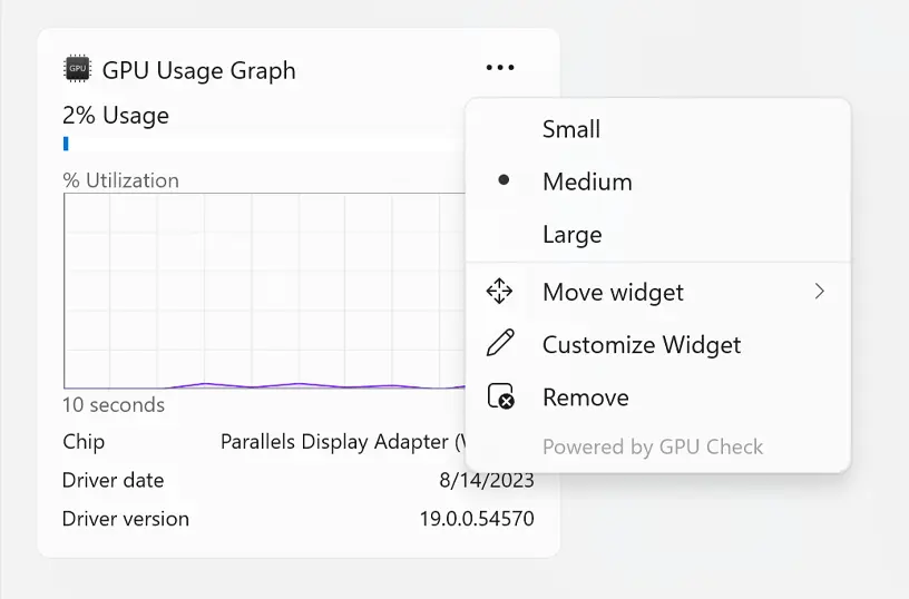 Customize your Windows 11 widget size