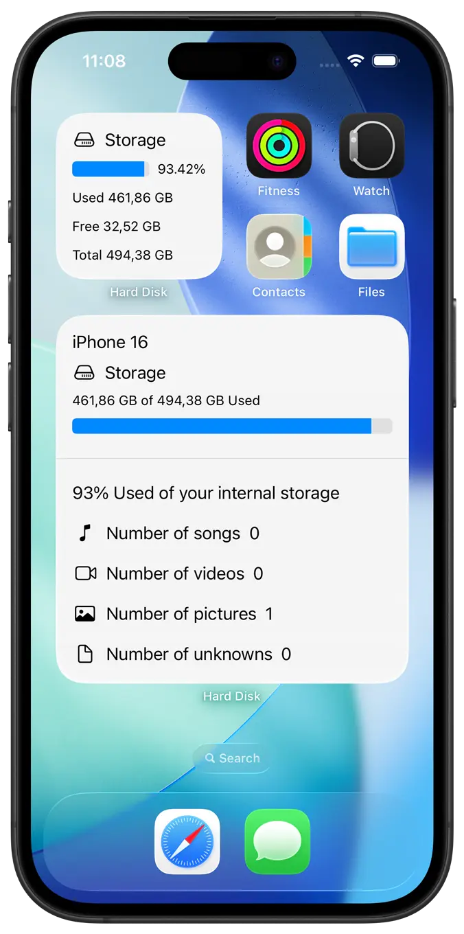 Hard Disk Light Mode widgets