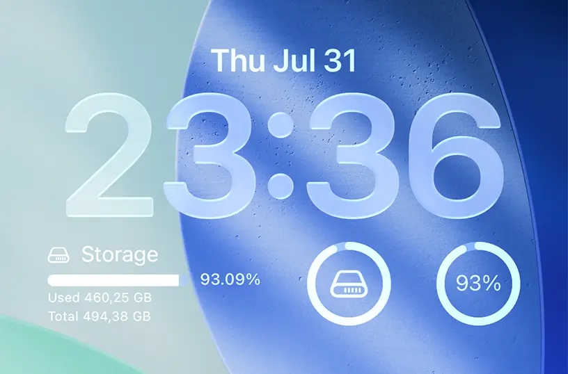 Hard Disk as a lockscreen widget