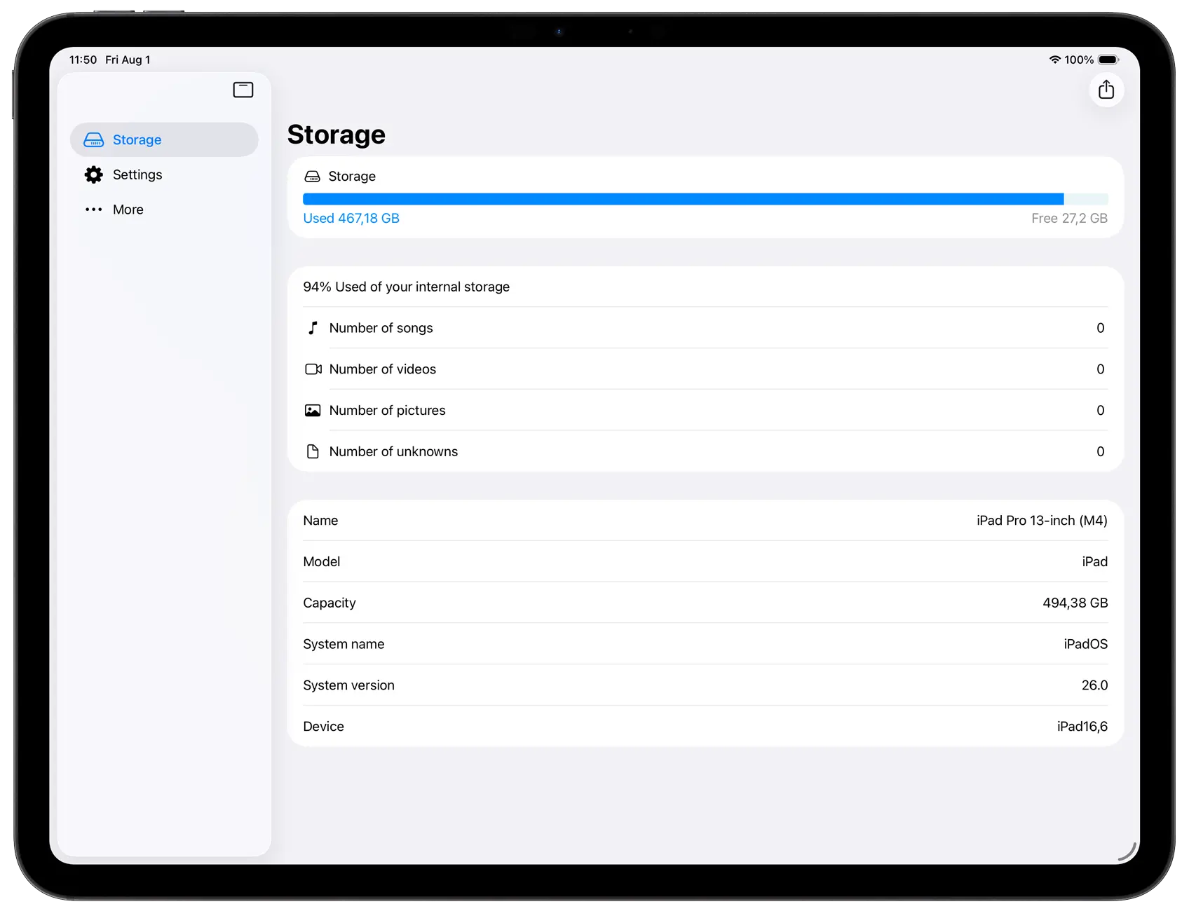 Hard Disk iPad home page